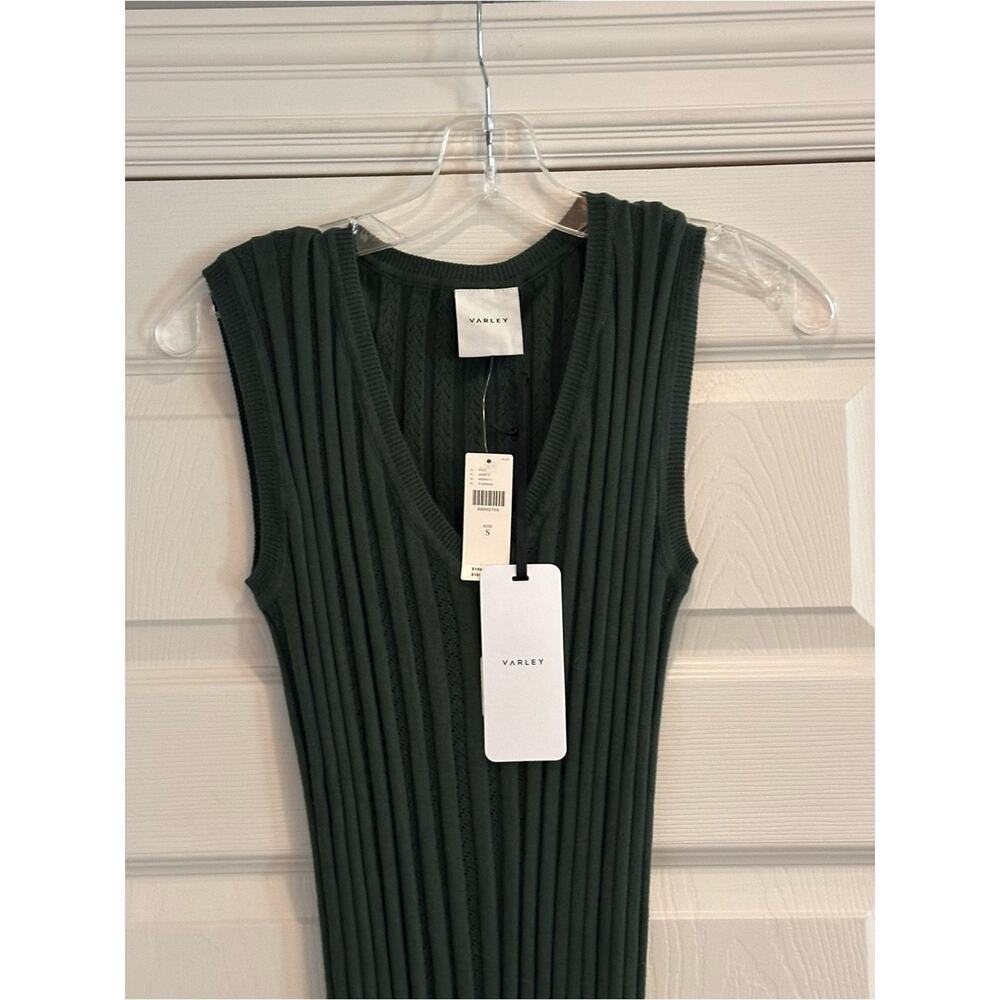 Varley Christine Knit Maxi Dress Green Small NWT Forest Glade Stretch Casual - Picture 6 of 16